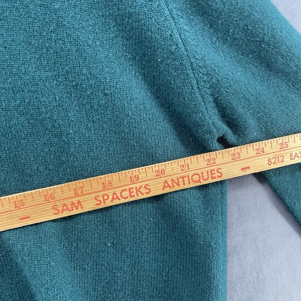 Vintage Club Room 100% Lambswool Green V-Neck Sweater Mens Size L Rare